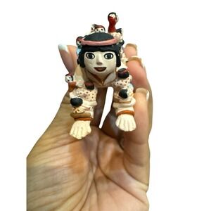 Story‎ Teller Pottery Sculpture Native Man Crawling Carrying Children Indian Art